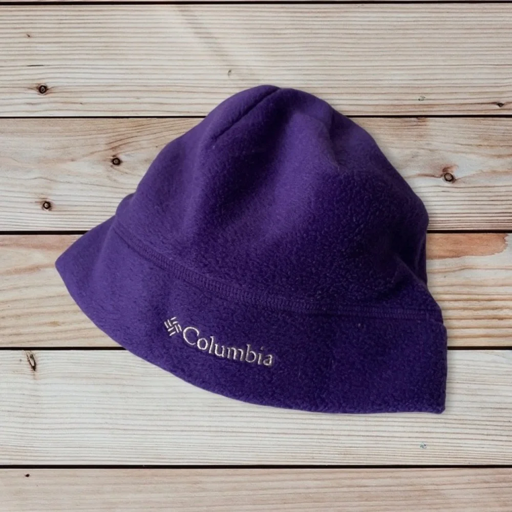 Columbia Sportswear Youth Purple winter Hat Beanie Fleece Omni-Heat Unisex S/M